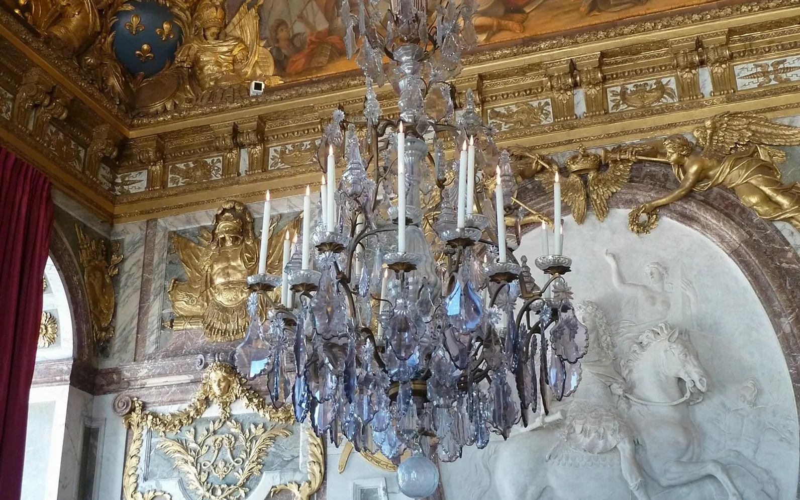 Versailles, chandelier and castle