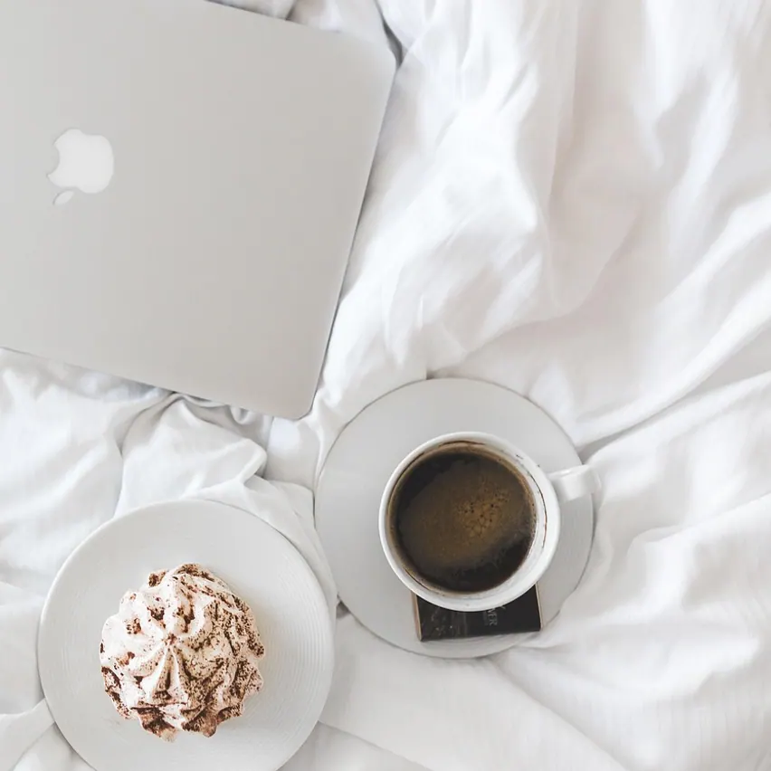 Coffee, cup and macbook